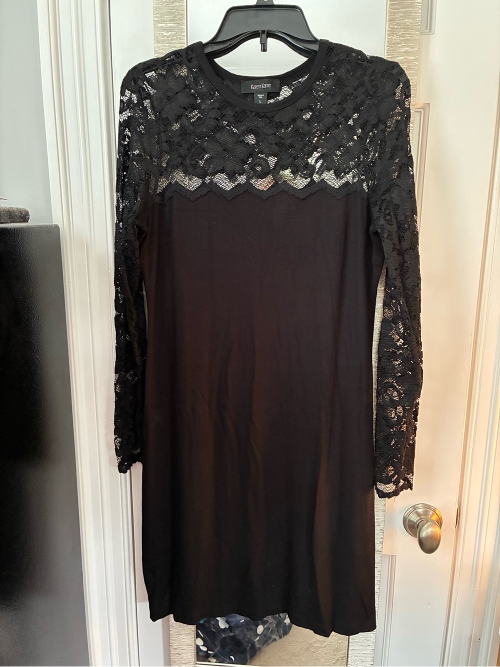 Karen Kane Black Lace Mini Dress. Size Large